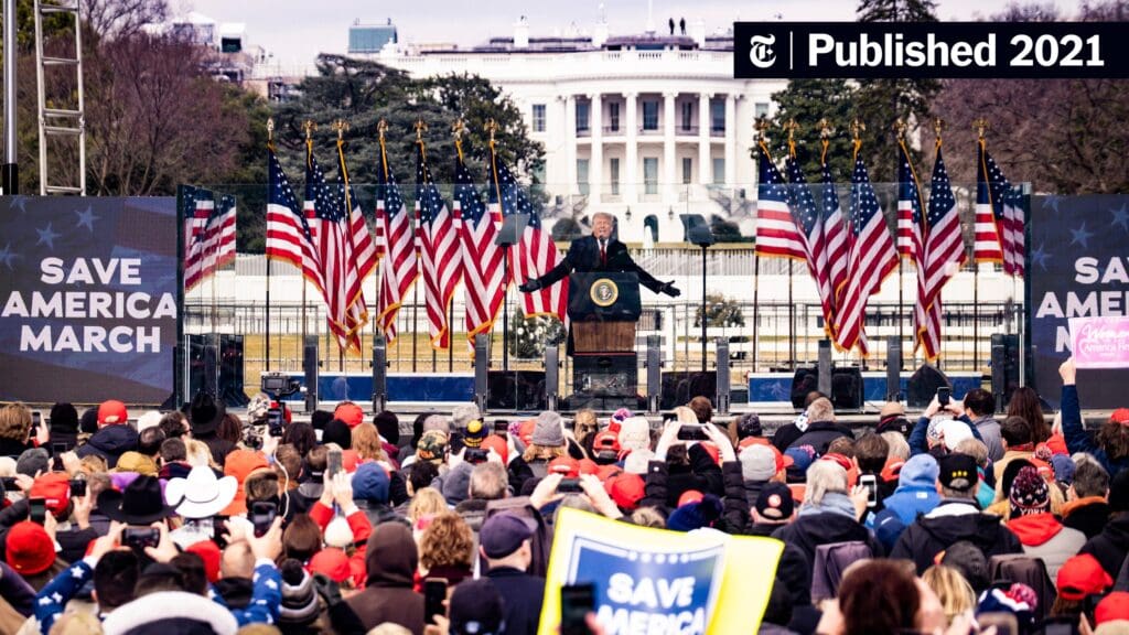 The White House is behind Trump as he tells his angry MAGA supporters that they won't have a country. They believed the 2020 election was stolen and carried Save America and Trump signs as they stormed the Capitol.