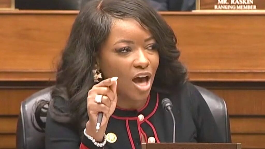 Representative Jasmine Crockett speaking during a House Committee "History doesn't change because it makes you uncomfortable."